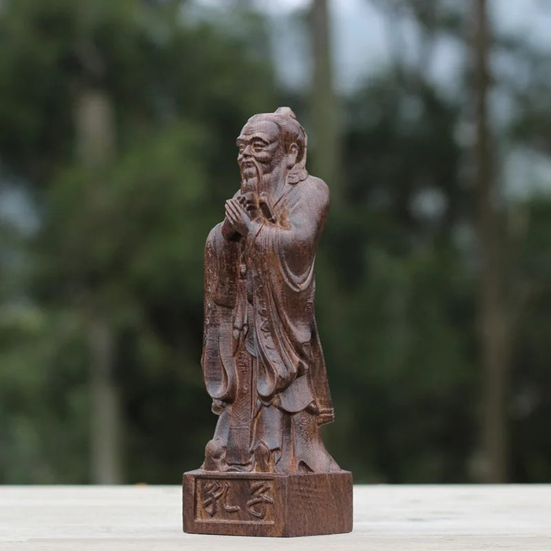 Agarwood carving confucius statue living room shop office desktop decoration gift for teacher’s day crafts feng shui