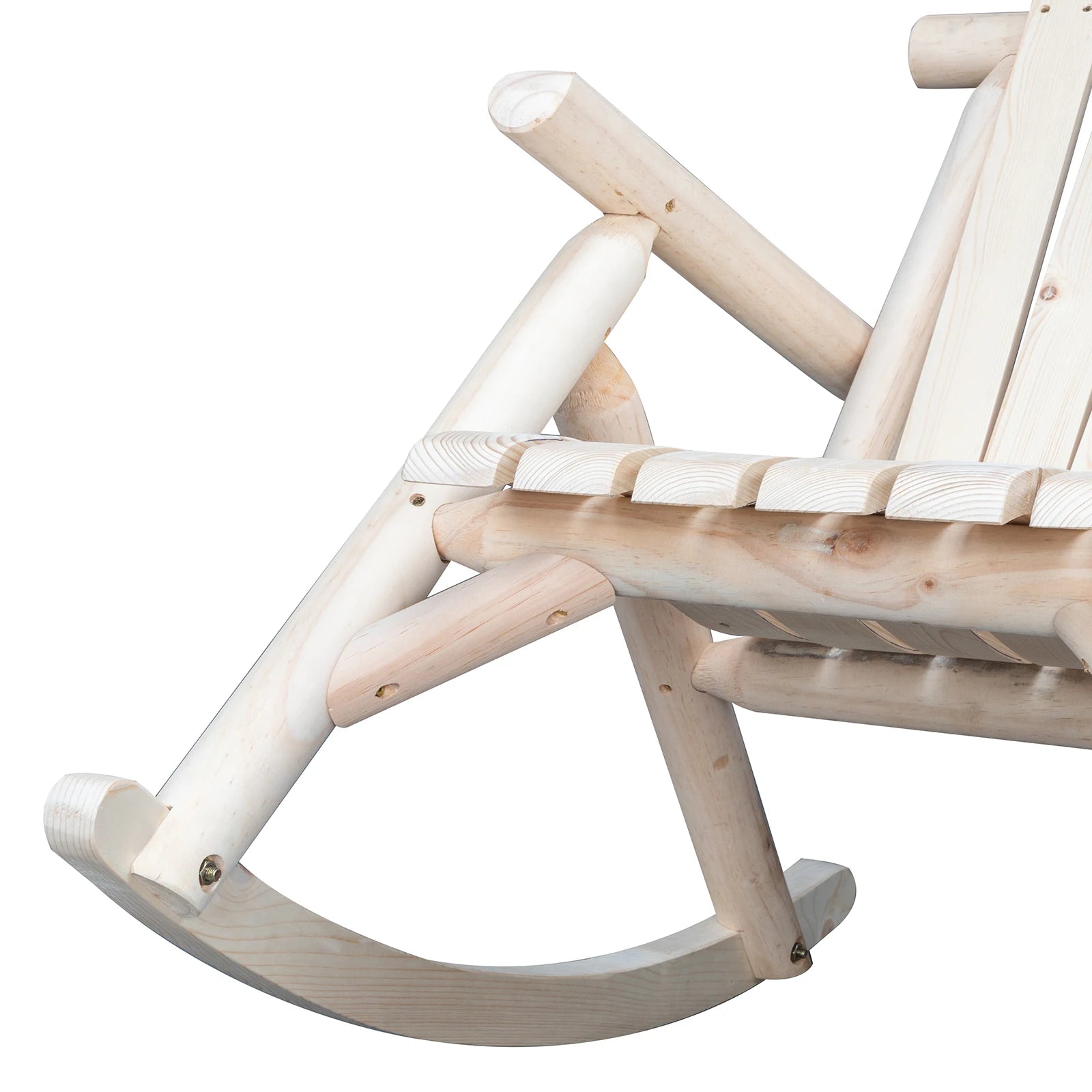 65*95*96cm outdoor courtyard fir wood rocking chair log color - log / united states