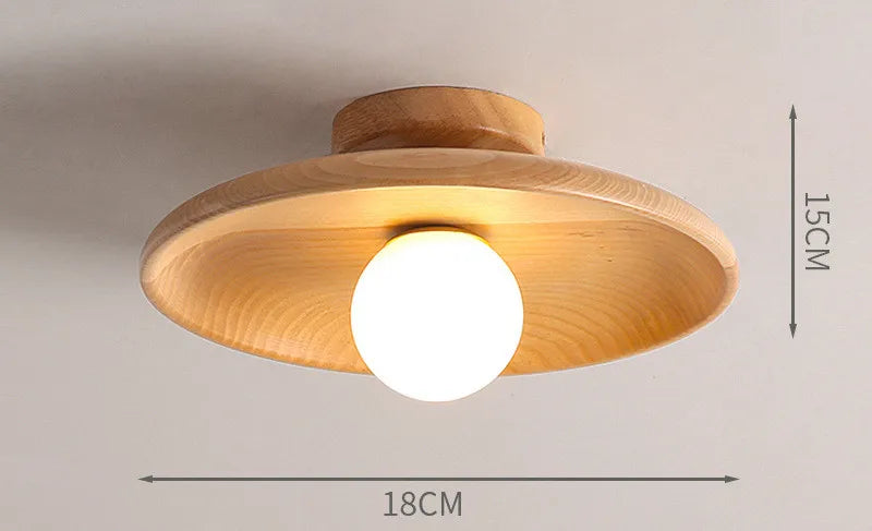Modern wooden ceiling light log color walnut wood lamps for aisle corridor passway stairs surface lighting g9 - d18cm