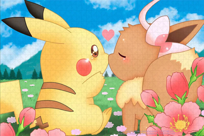 Pokemon pikachu puzzle jigsaw cartoon diy wooden 108/200/300/500/1000/1500pcs intelligence educational puzzles - 1000