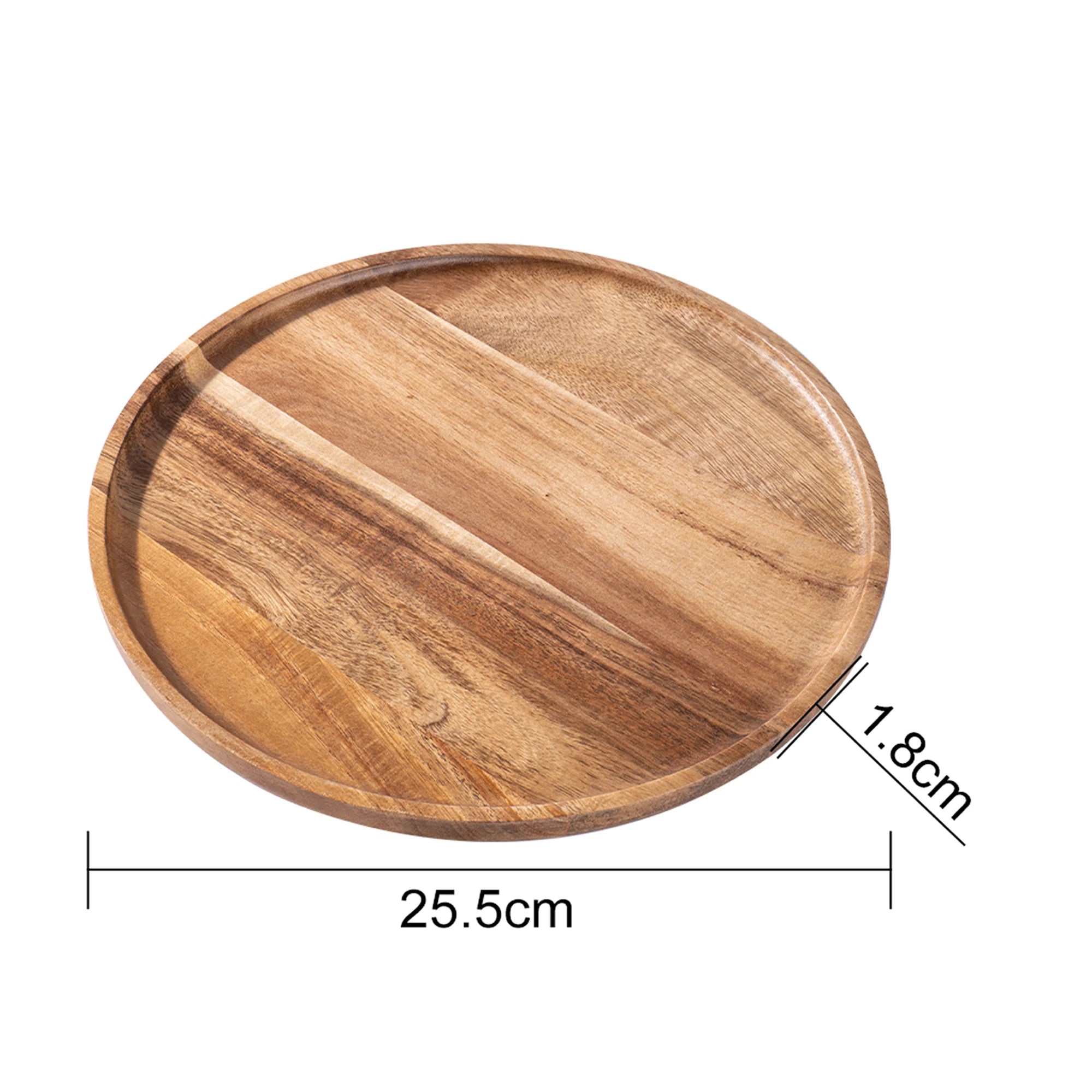12.5/15/20/25/30cm round serving platter tray acacia wood pizza salad plate fruit dessert bread cake container snacks