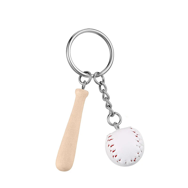 60pcs baseball wooden keychains sport car key chain souvenir gifts for women men hanbag pendants keyrings diy