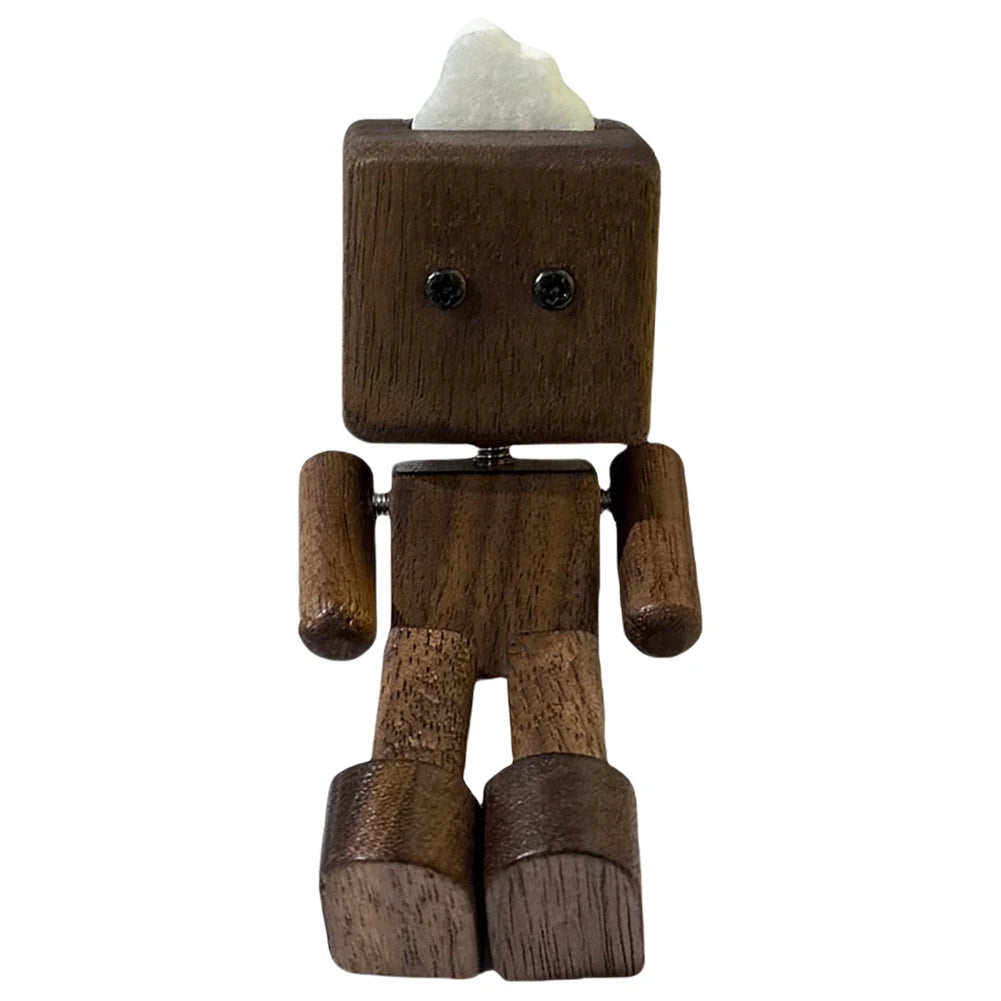 Magnetic shaking wooden man figurine handmade feet statue car dashboard decorations ornament lovers creative gifts