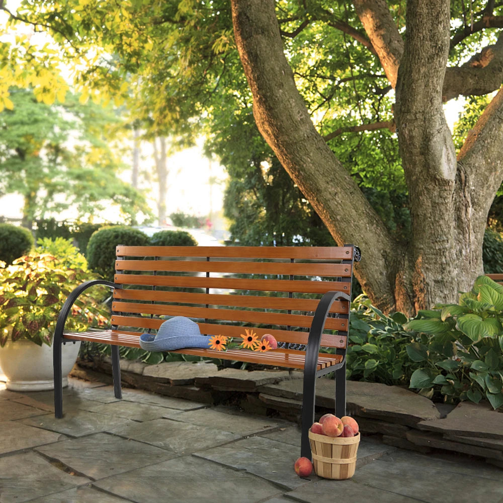 48-hardwood-slotted-steel-cast-iron-frame-outdoor-patio-garden-bench-park-seat-classic-design-blend-perfectly-with-nature