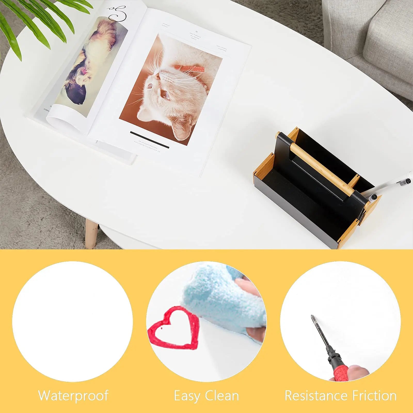 Vabches coffee table oval wood end with 2 tier open storage shelves white modern sofa side for living room furniture