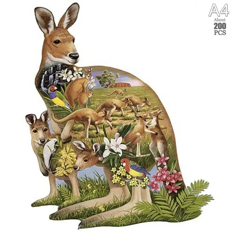 Lovely cat wood jigsaws creative games brain twister holiday gifts wooden animal puzzle kids adults high-quality diy