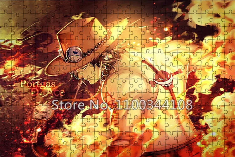 300/500/1000 pieces jigsaw puzzles one piece japanese anime puzzle cartoon picture splicing handmade toys for children