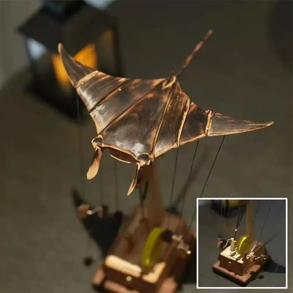 Electric bionic manta ray ornament handmade wooden motorized figurine 3d swimming motion home decoration holiday