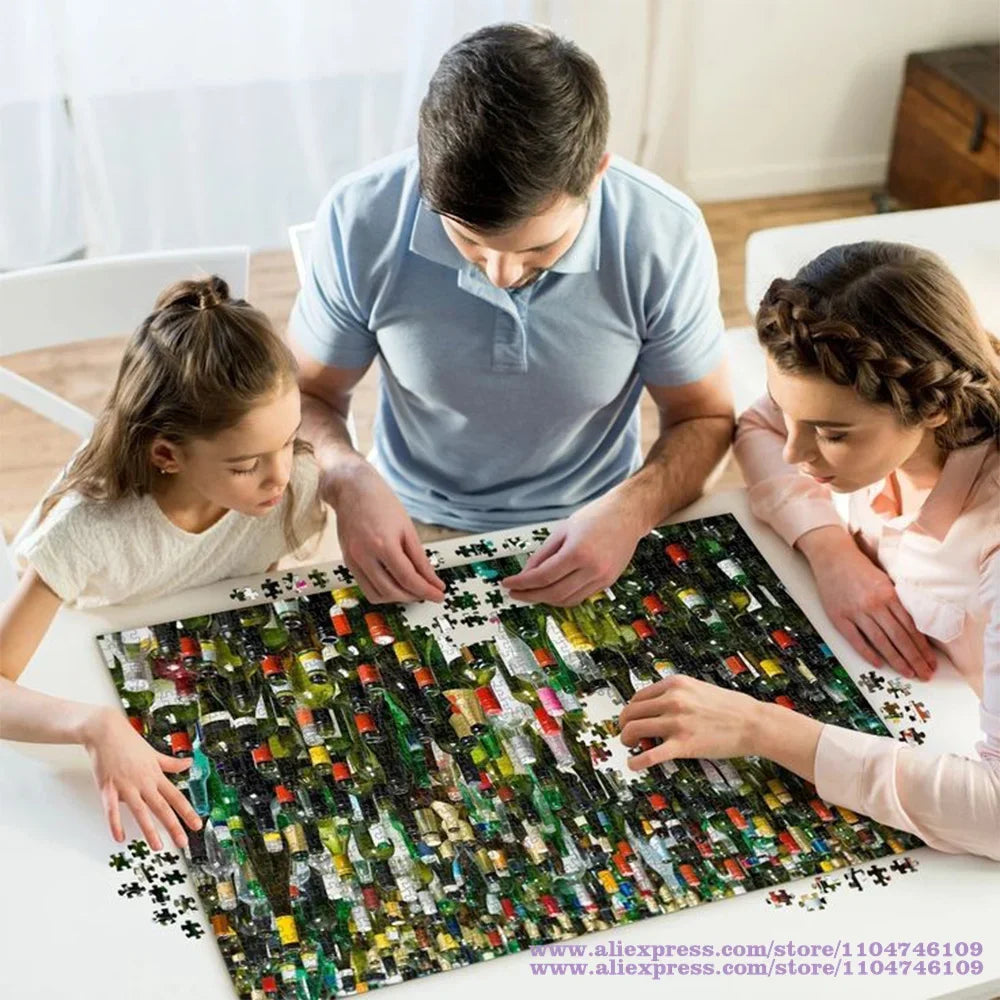 Disney mickey mouse jigsaw puzzle reative diy mini wooden 108/200/300/500/1000pcs educational toys kids birthday gifts