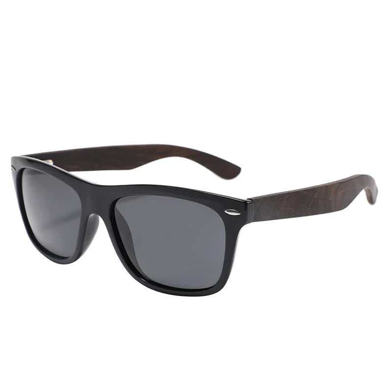 Shinycoco luxury brand cross border large framed bamboo and wood sunglasses for uv protection when traveling - all gray