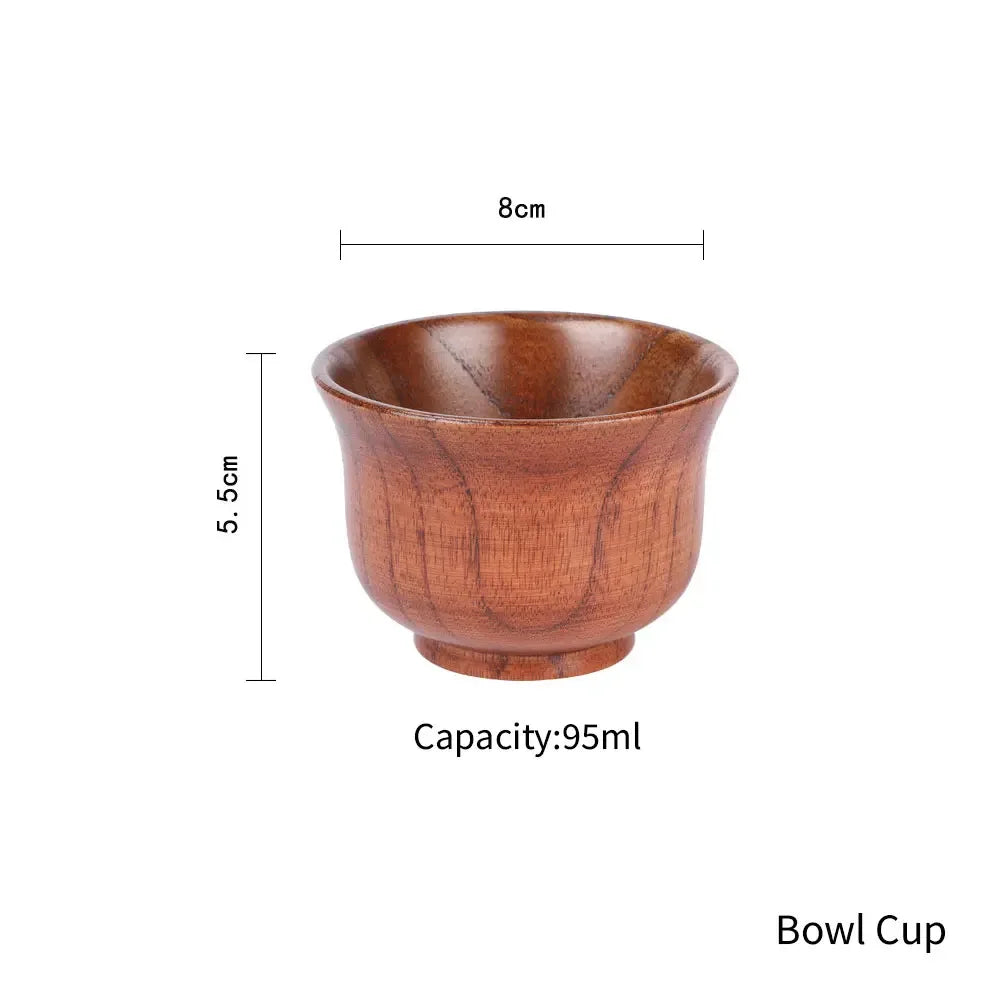 Jujube wooden handmade water coffee mug cup tea beer juice milk mugs drink cups with handle retro gift - bowl