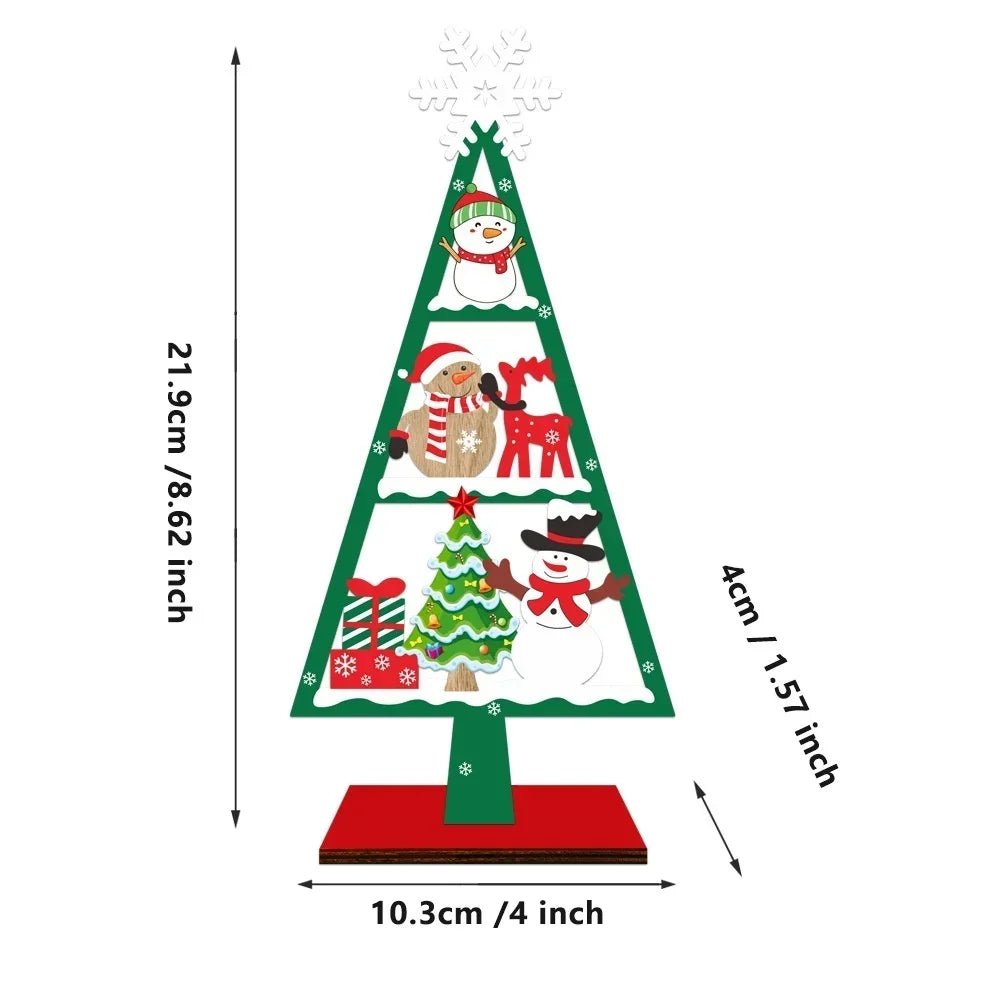 Holiday wooden decoration charming christmas party ornament tree compact tabletop - 0.6m / united states / style 2