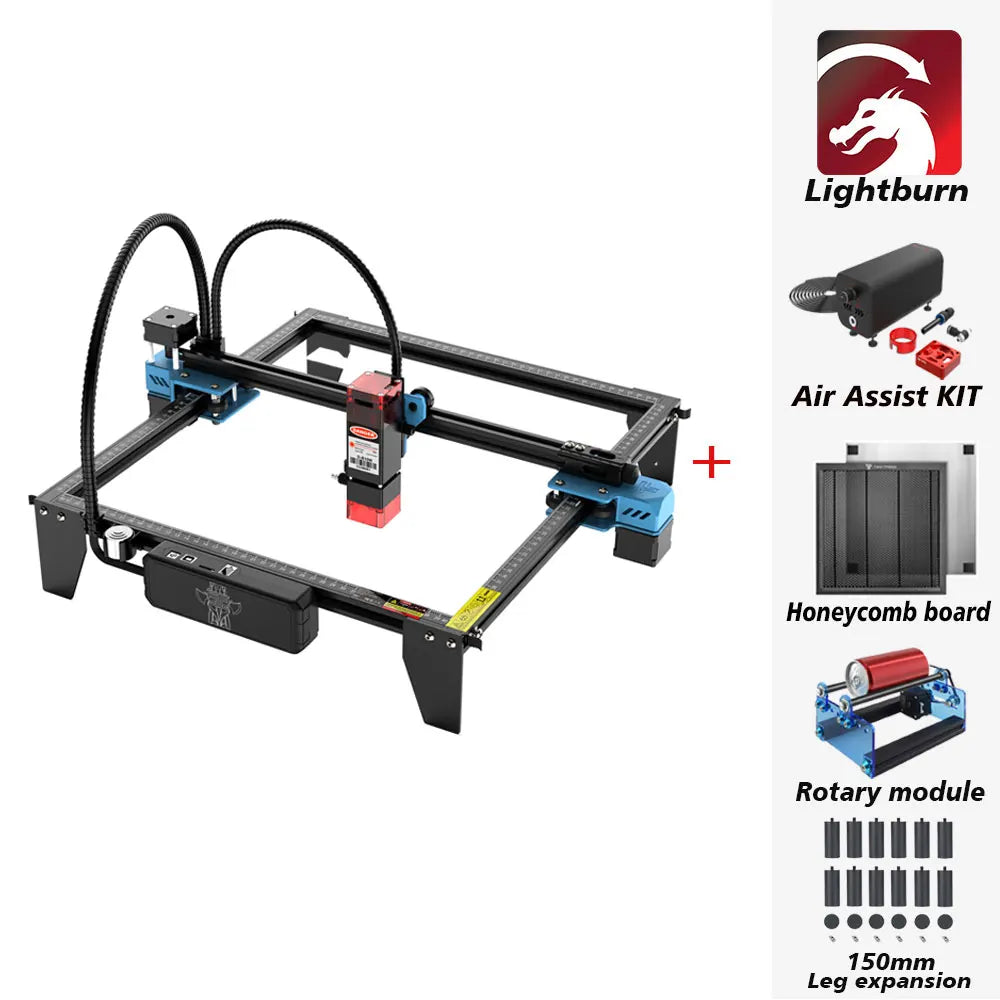 Twotrees tts-10 pro laser engraver stainless steel engraving machine diy woodwork cutting 445±5nm blue light cnc - set