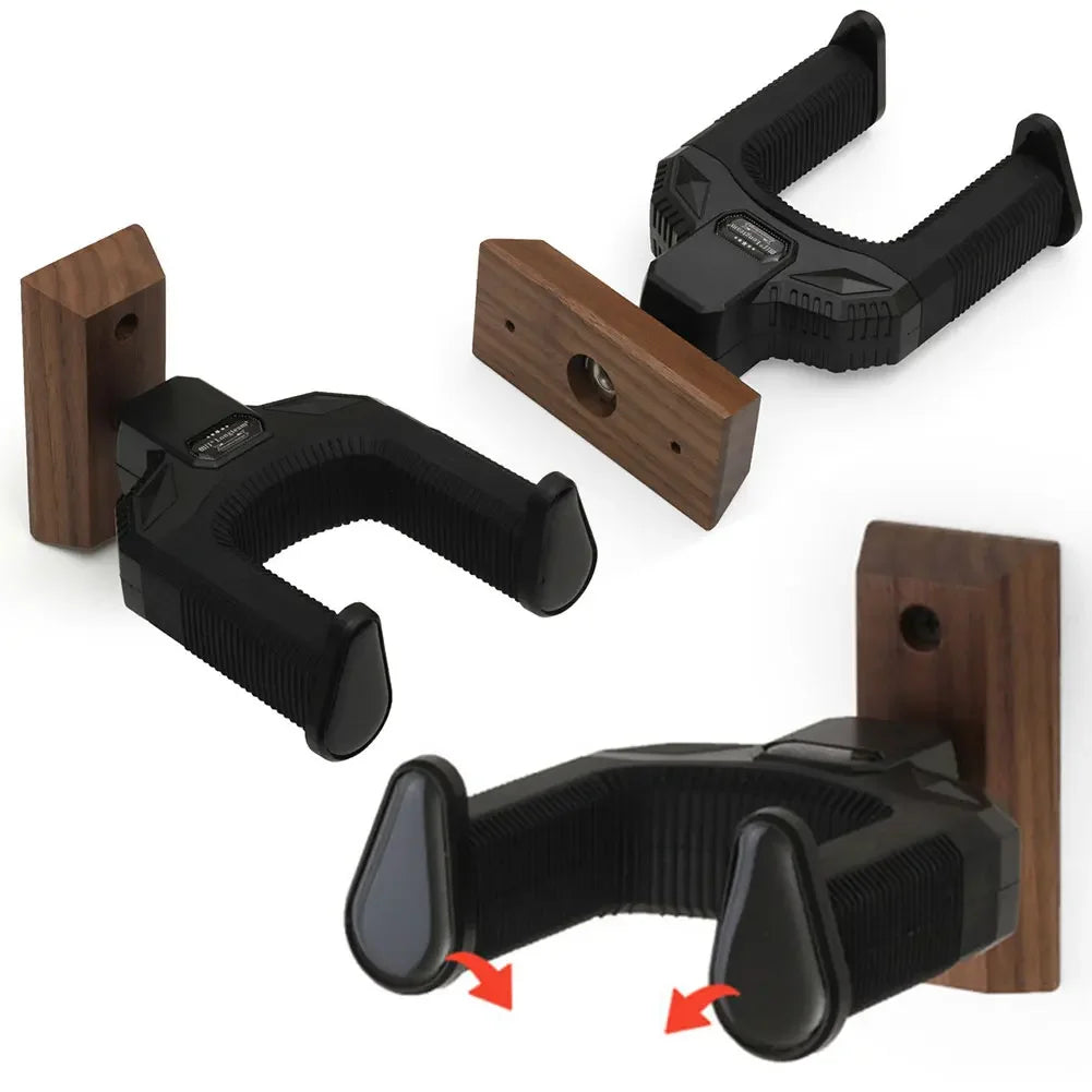 6-1pcs wooden guitar holder stand non-slip display bracket universal wall hanger for electric ukulele bass - 1pcs