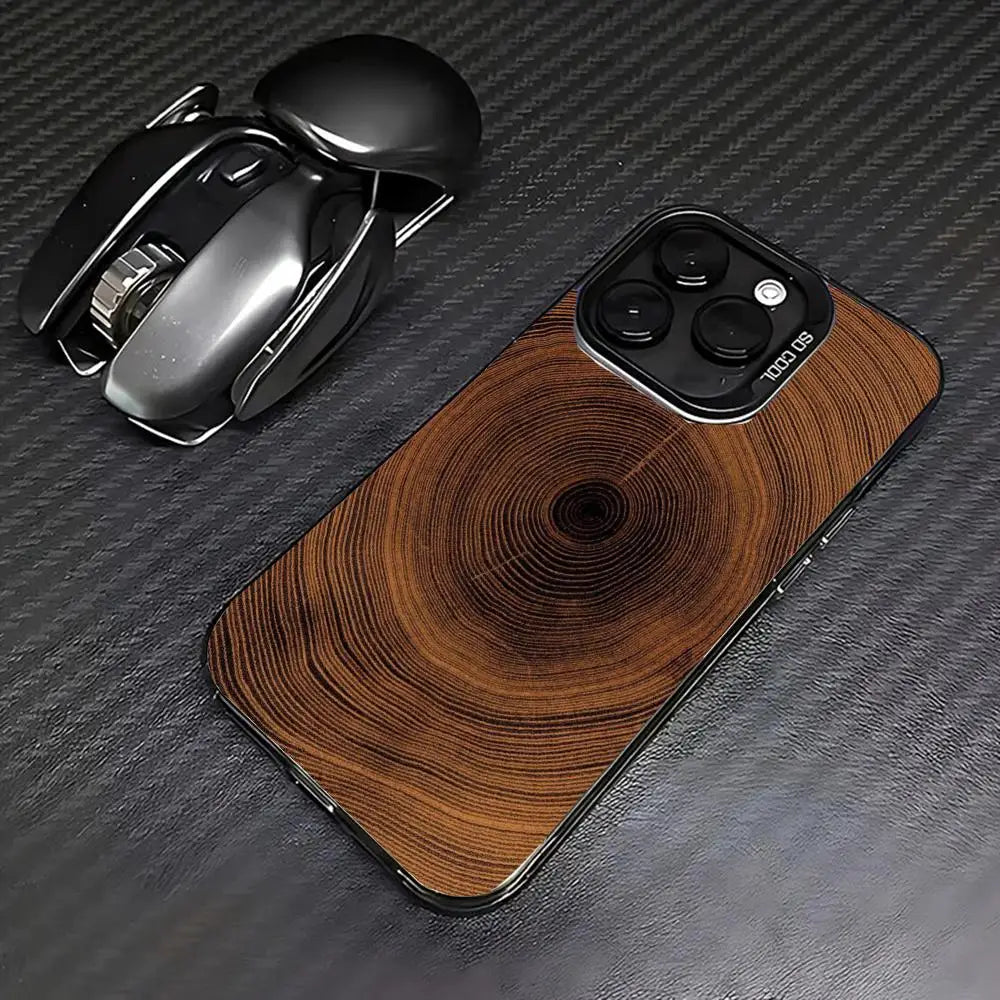 Wooden board plane case for iphone 16 15 14 13 12 11 pro/ max/plus shock-proof rear cover anti-fingerprint