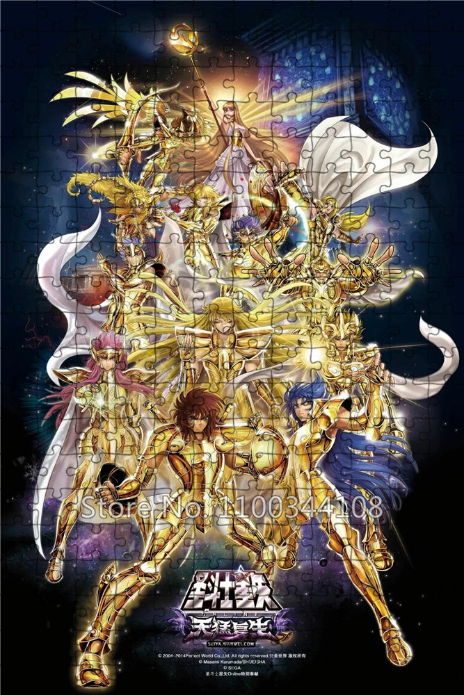 Saint seiya puzzle japanese anime knights of the zodiac 300/500/1000 jigsaw puzzles children’s educational toys family