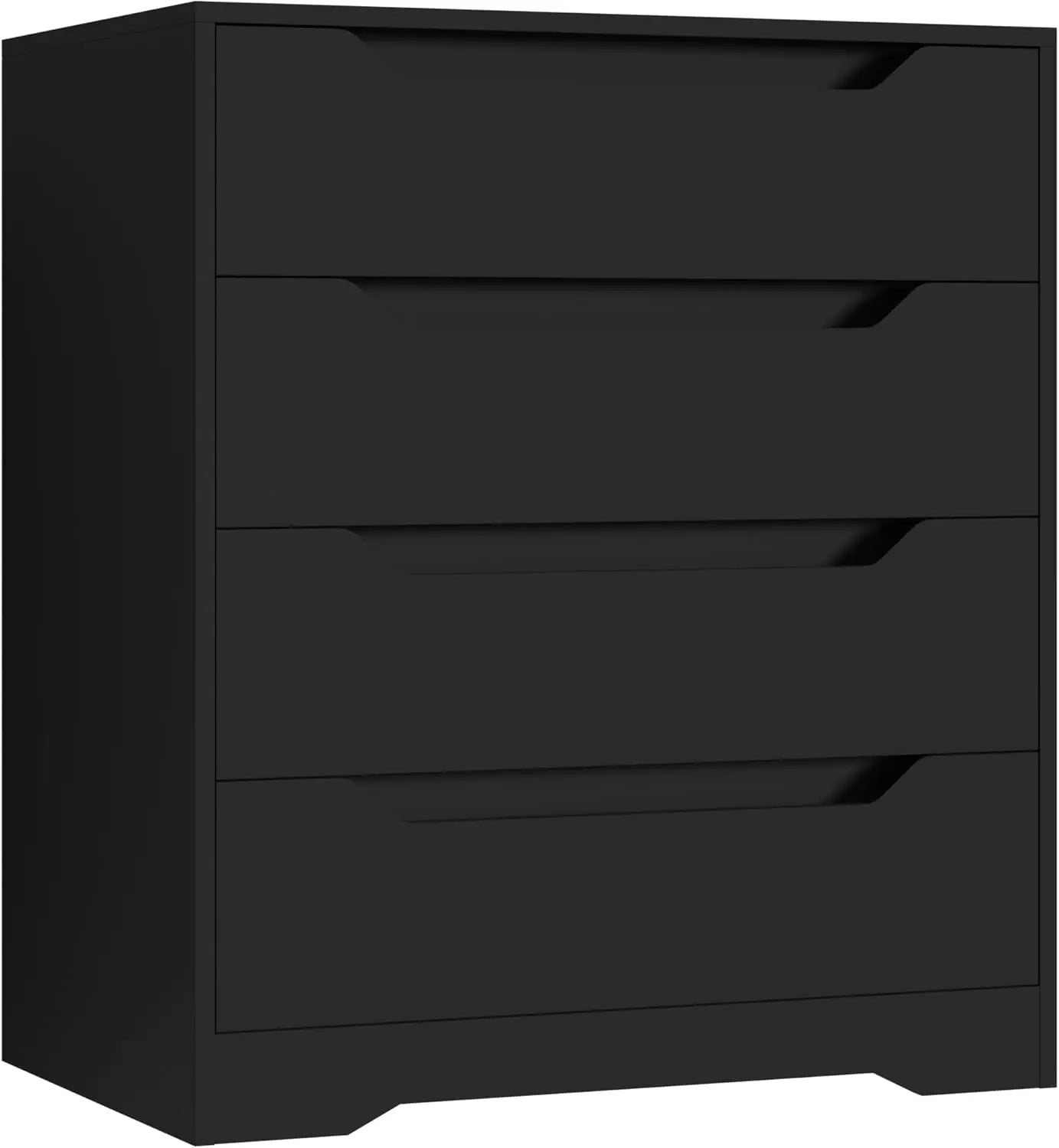 4 drawers dresser farmhouse chest of with cut-out handles small dressers drawers, - black / united states