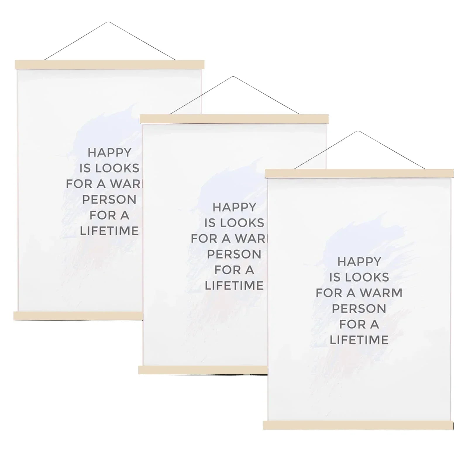 Magnetic wooden picture poster hanger frames photos wall art canvas print painting teak pine wood living room home