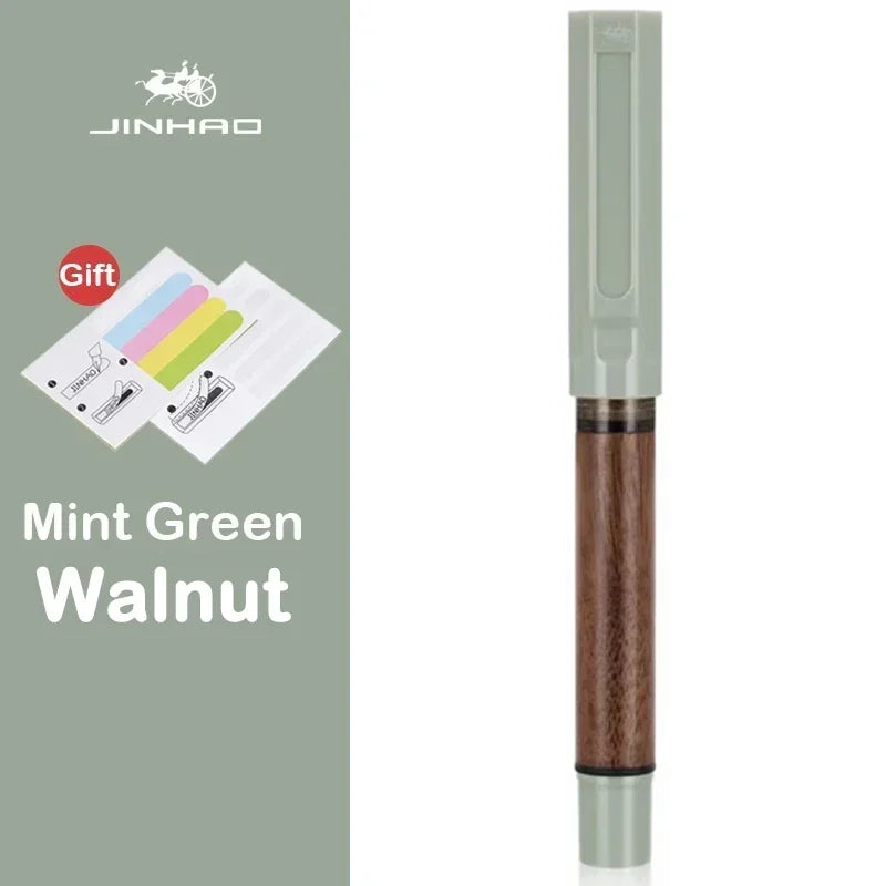 Jinhao 58 wood / scrimshaw fountain pen student f ef nib ink calligraphy stationery school office supplies - series