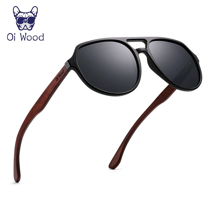Oi wood brand natural wooden sunglasses for men women polarized oculos de sol