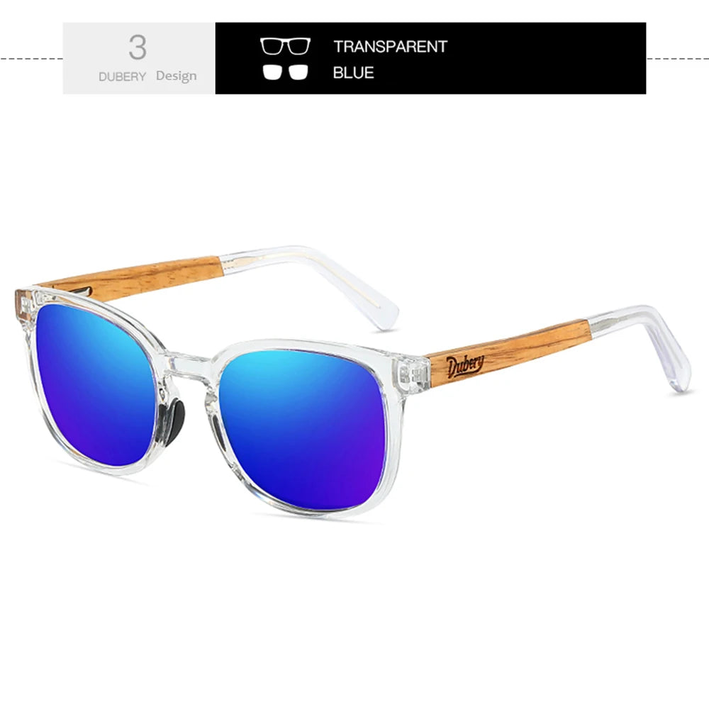 Dubery wooden polarized full rim fashion sunglasses for men and women 6 colors model 260 - blue3