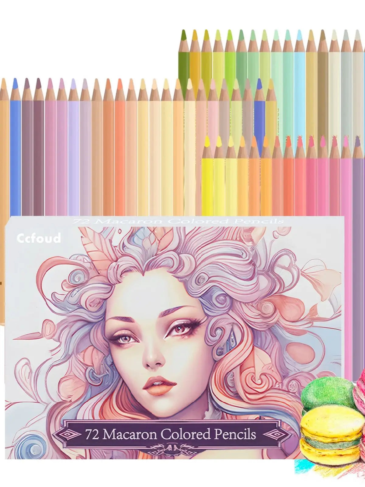 72 piece macaron colored pencils,soft core colors for adults drawing blending sketching shading vibrant - color