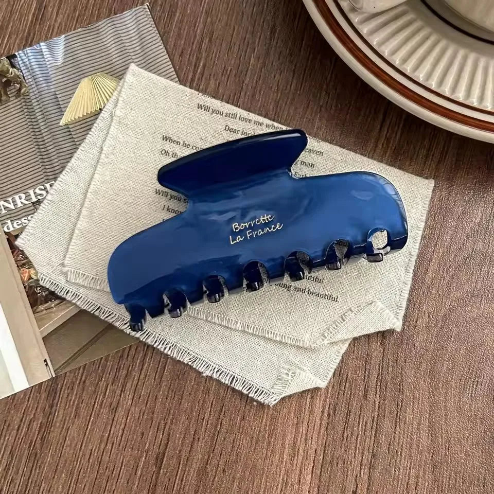 1pc elegant vintage french hair clip two-tone with wood grain & marbled design perfect for casual daily dressing cute