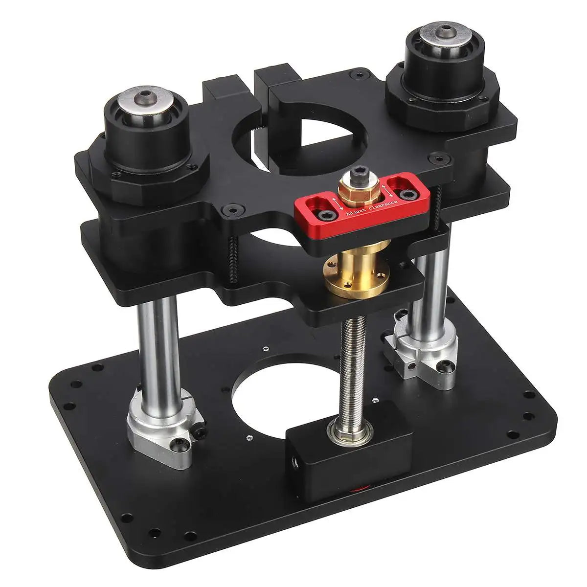 Woodworking router lift system and aluminum top plate for 65mm 69mm diameter motors workbench trimmer engraving machine