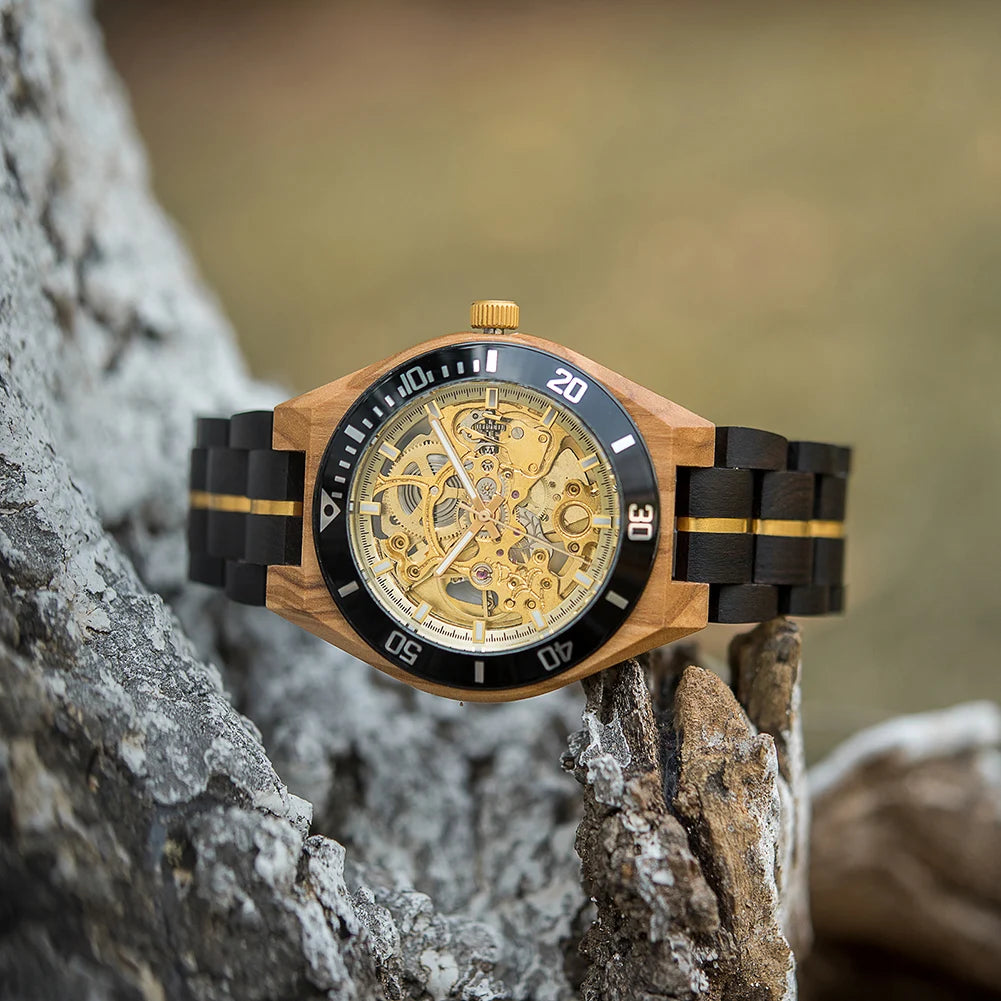 Mechanical watch men wooden watches bobo bird luxury fashion automatic wristwatch luminous timepiece clock custom gift