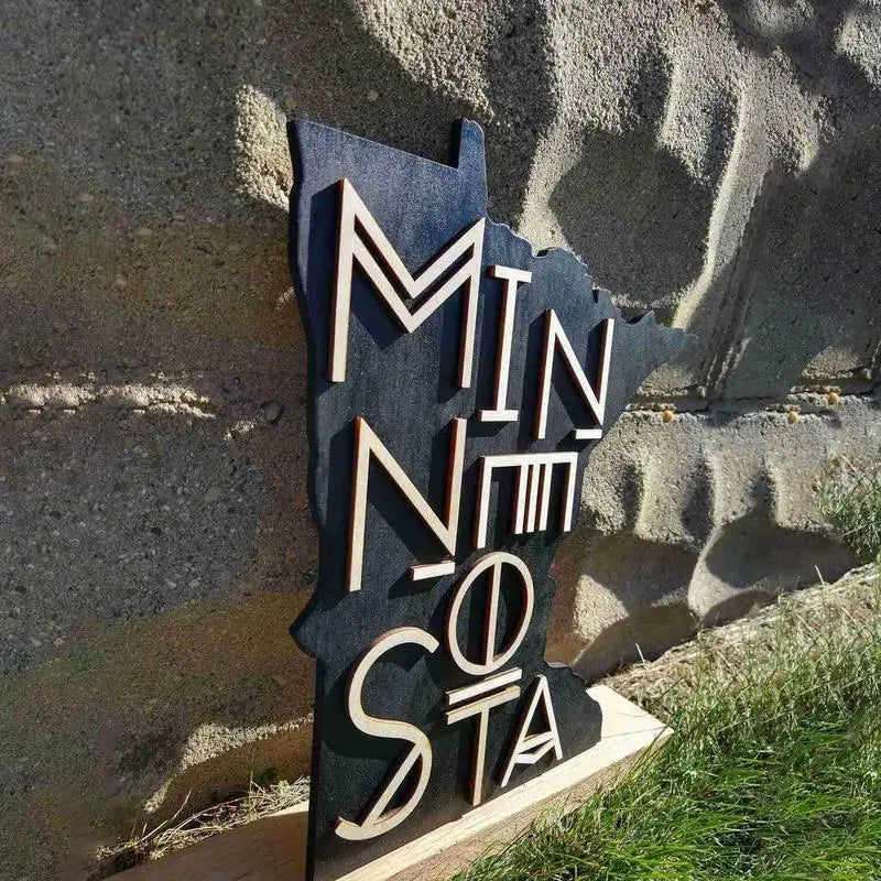 Rustic wood sign map cutout state shaped wall art us decoration pediments 3d ornament for homesick