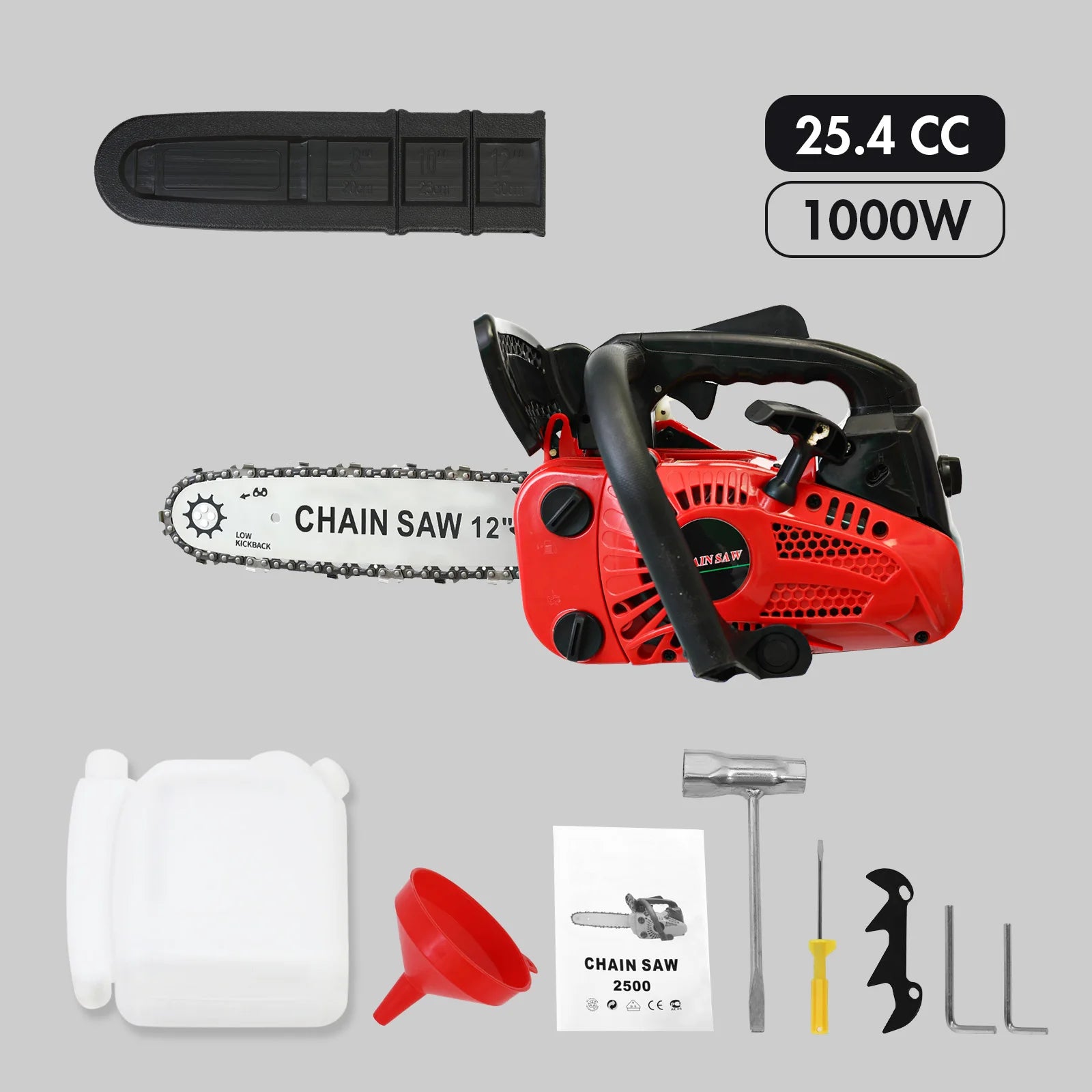 12 inch cordless chainsaw gasoline lightweight portable electric 1000w 25.4 cc woodworking for tree wood branch cutting