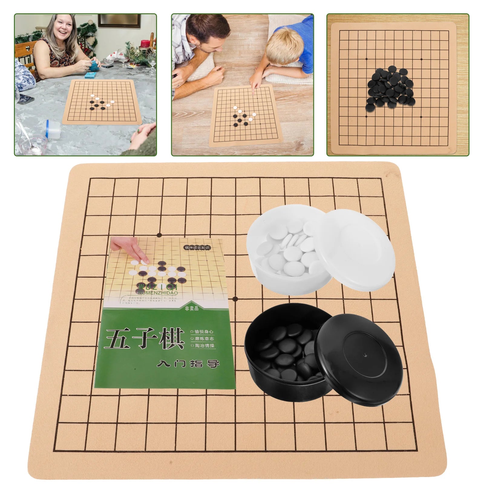 1 set go suit weiqi chess board kids toy portable game for beginners 19x19 grid foldable wooden pieces educational
