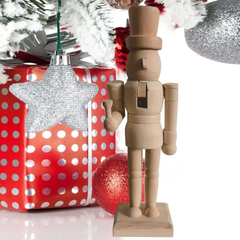 Wooden nutcracker unpainted paint your own figures wood unfinished with kit for kids adults all ages - decorative