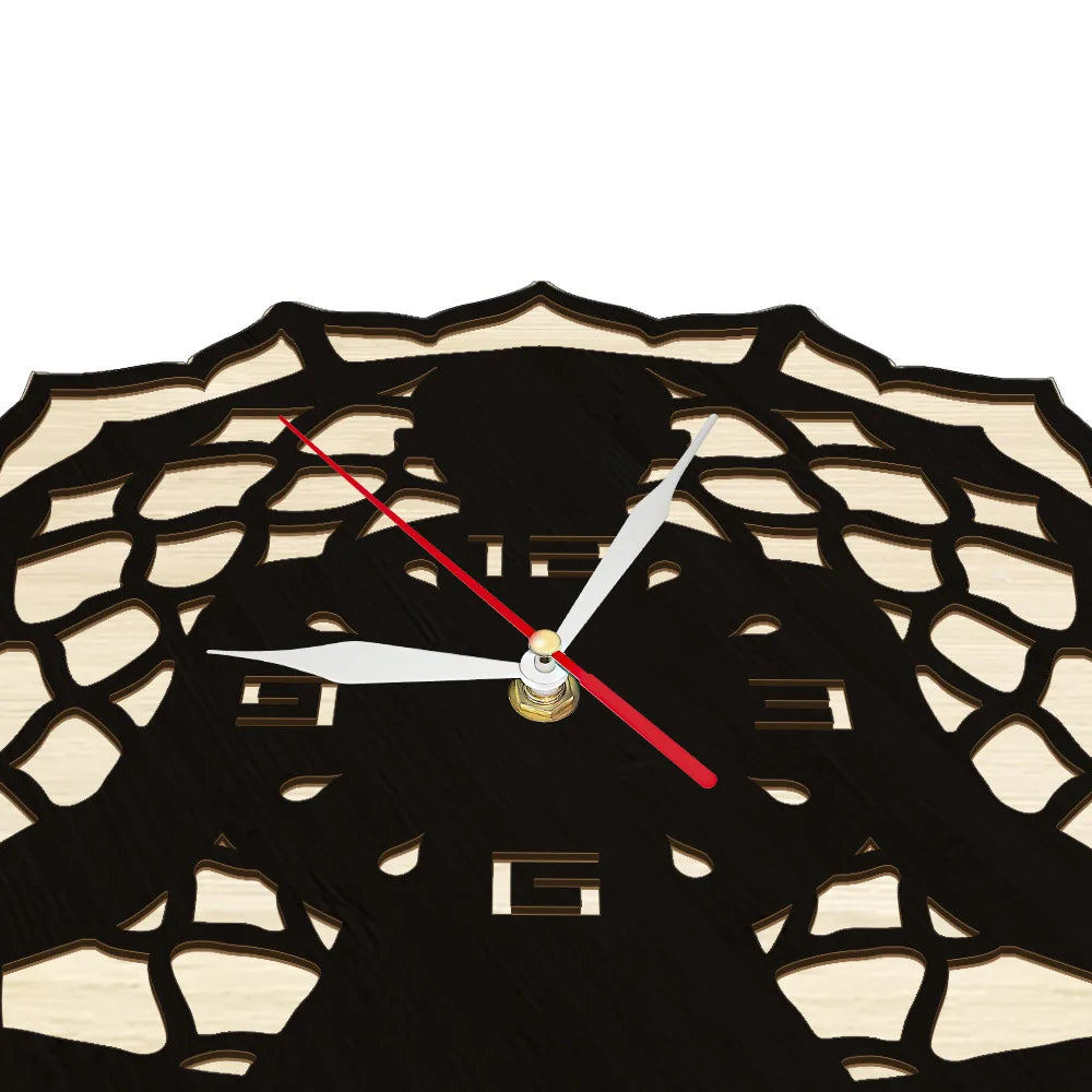 Yoga namaste laser cut wooden wall clock for studio mediation home decor sukhasana yogi artwork rustic natural wood