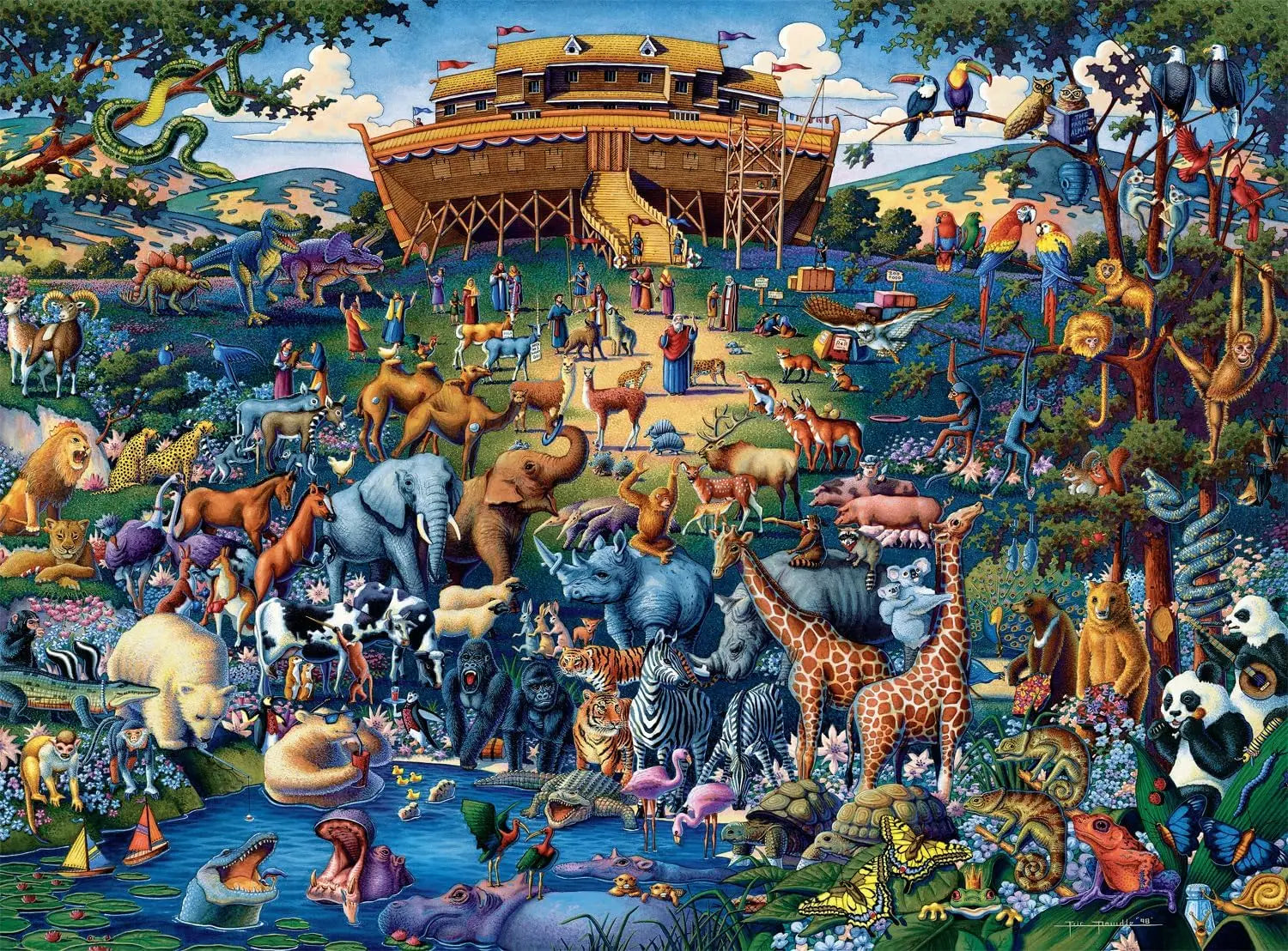 75*50 jigsaw puzzle animal world paper 300/500/1000 pieces perfect classroom home decor holiday birthday gift - 75x50cm