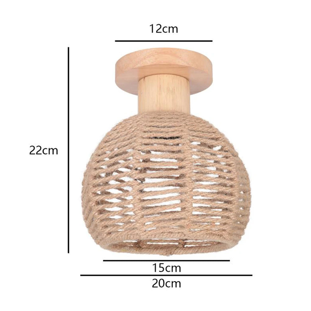 Led e27 ceiling lights vintage industrial wood lamp for kitchen living room bar restaurant wire cage lampshade lighting