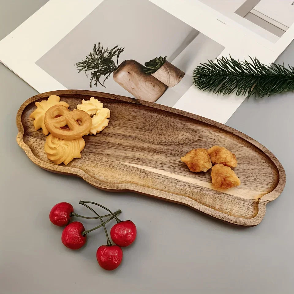 Premium japanese style wooden serving tray set for restaurant bakery use with high temperature resistance natural solid