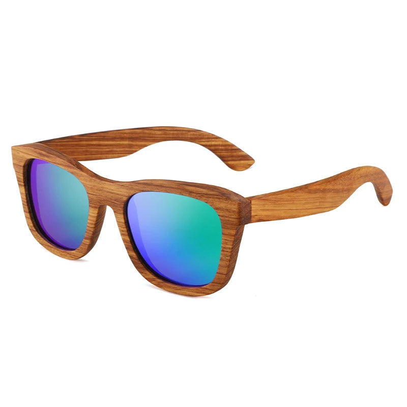 Retro square wooden sunglasses fashion women men luxury brand sun glasses vintage outdoor shade driving man lady uv400