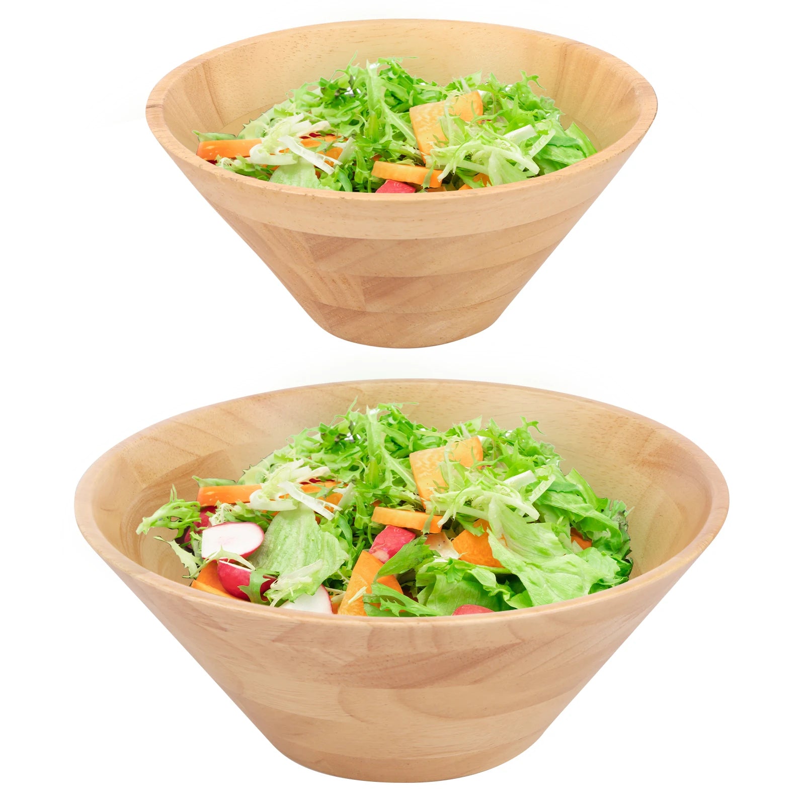 Japanese wooden bowls salad bowl multipurpose soup solid wood retro medium and large noodles pasta ramen - 2pcs / china