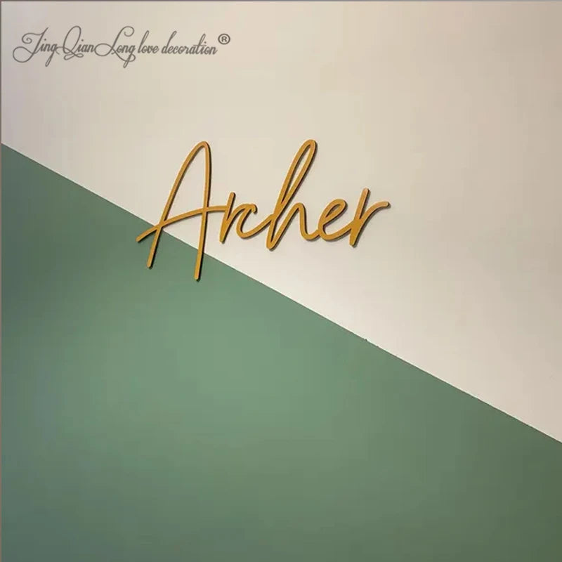 Custom boy’s nursery decor wooden name sign scribble font - wall art - personalised baby - wood color / 50 cm wide