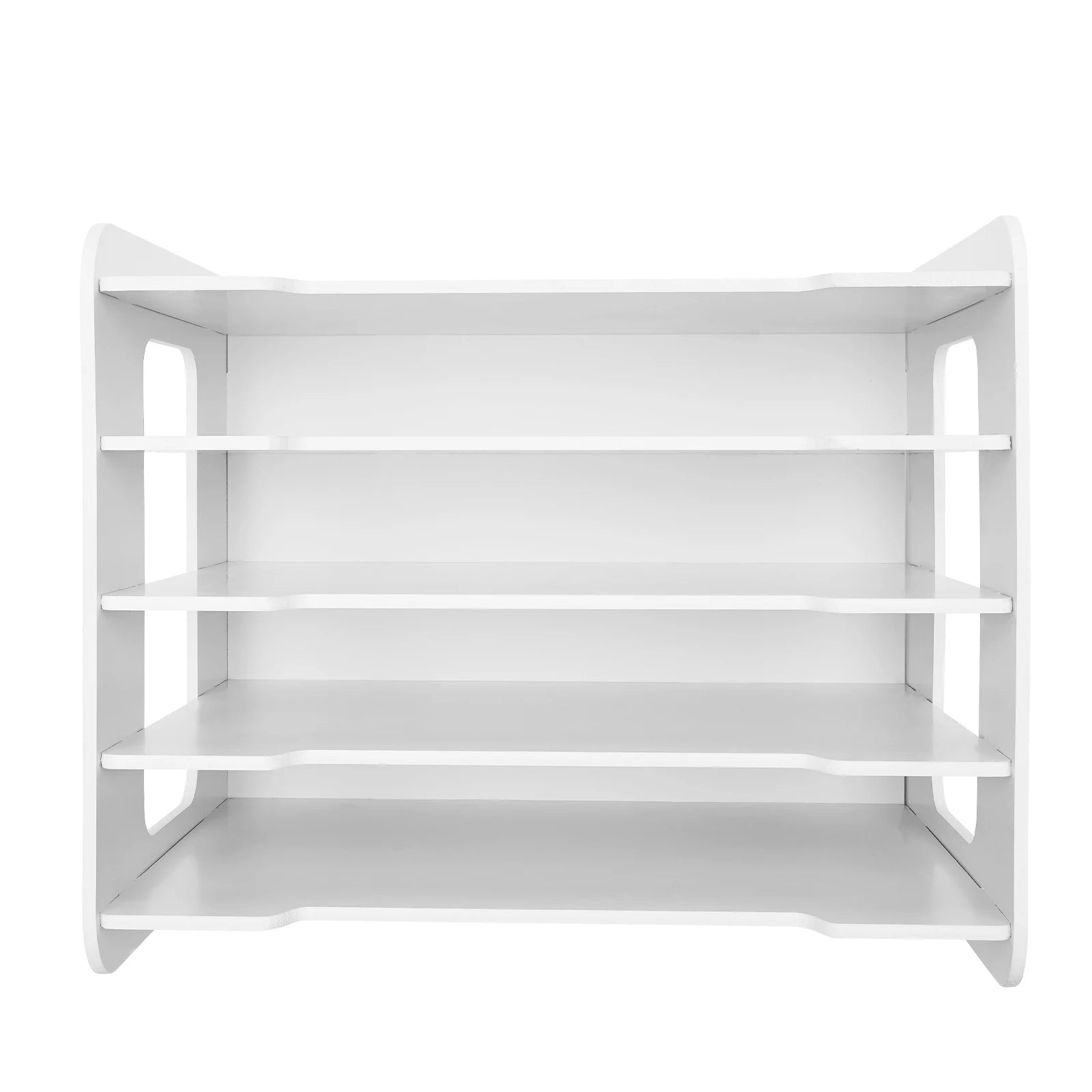 Wood file organizer 5 trays paper sorter for office supplies desk length 34cm/13.39in white