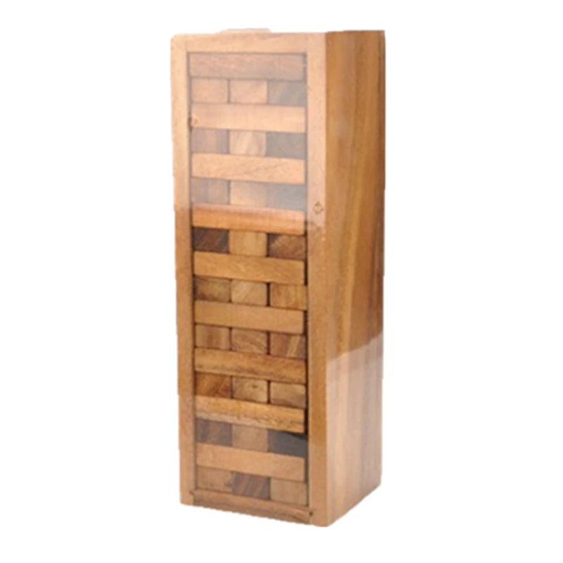 Wood tumbling tower game - perfect for party games outdoor adults and family classic stacking block - color s