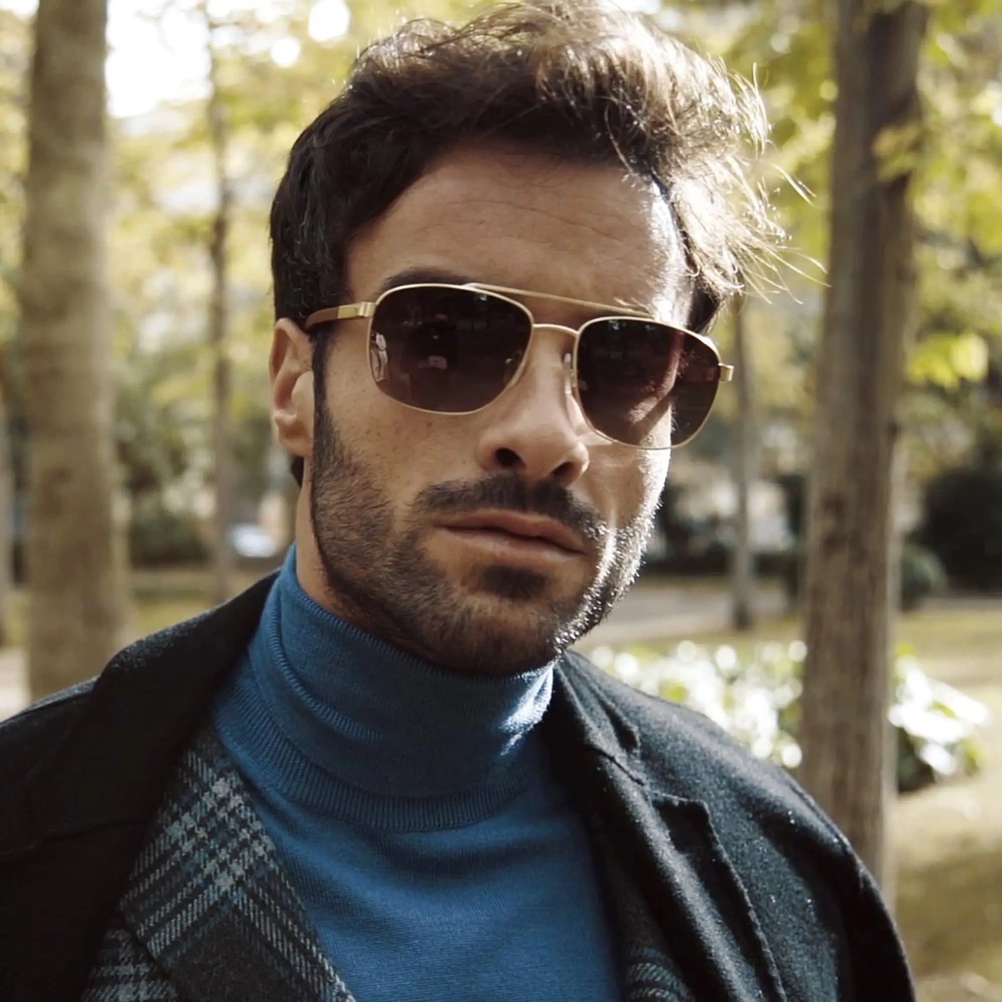 Zenottic 2024 fashion polarized sunglasses pilot sun glasses unisex classical wood spring leg shades for drive travel