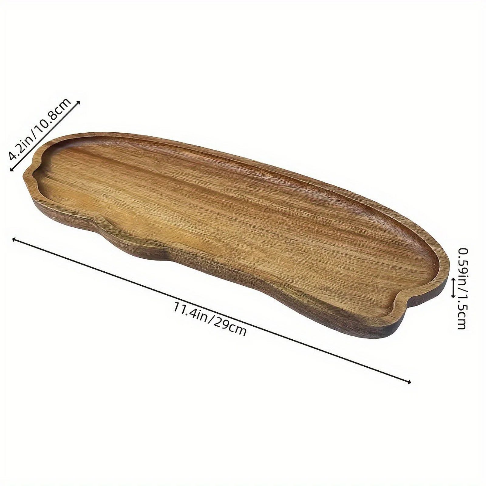 Japanese style acacia wood tray rectangular serving plate heat resistant wooden tea cup ellipse bread board random