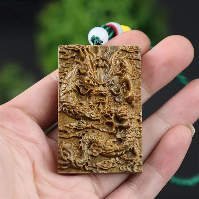 hign-end-green-sandalwood-carving-dragon-tiger-card-pendant-for-men-jewelry-personality-wood-pendants-necklace-male-rope-choker