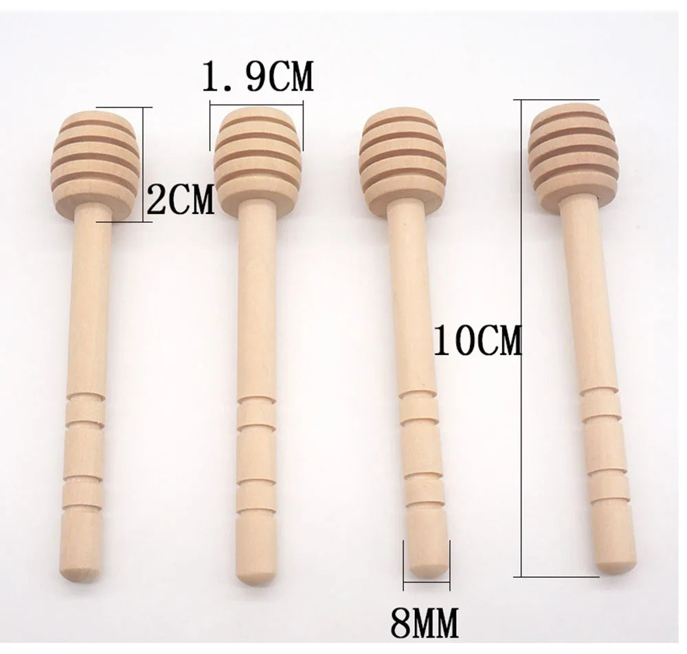 100pcs honey stir bar mixing handle jar spoon practical 50/20pcs wood dipper long stick supplies kitchen tools - 8cm
