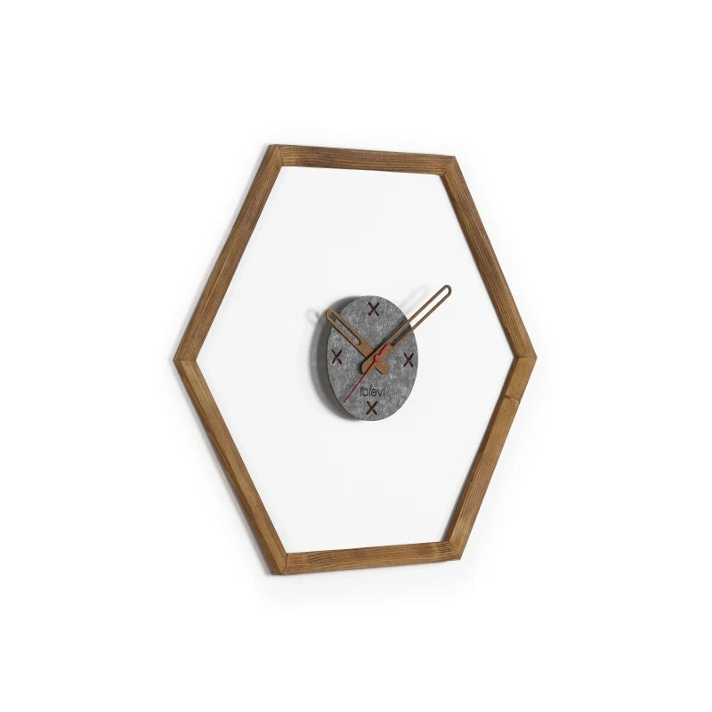 Tuva wall clock wooden frame brown - united states