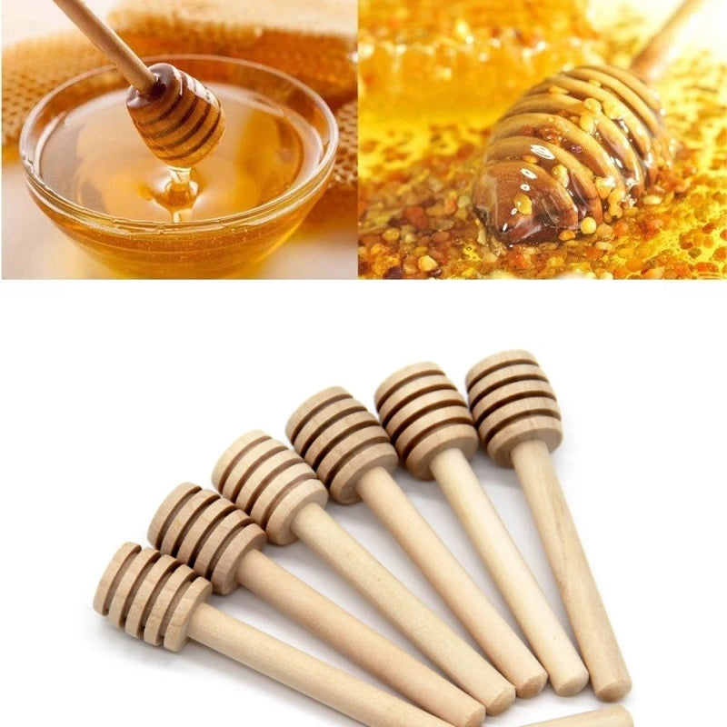 10/30/50pcs high quality honey stir bar mixing handle jar spoon natural wooden stick spoons kitchen tools - 50pcs