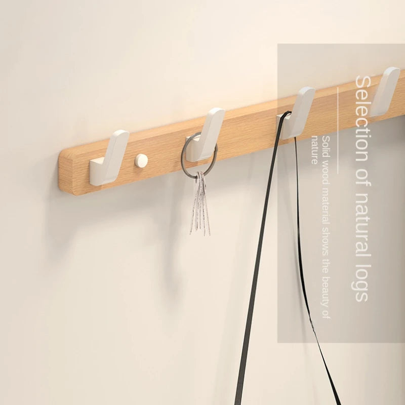 Walnut wood clothes hanging hook without punching wall cap holder door key