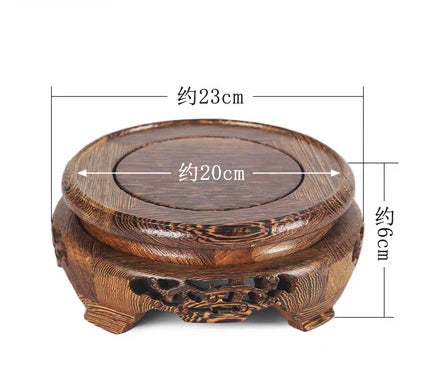 Wenge solid wooden pedestal display stand carving crafts vase ornaments circular bonsai buddha aquarium teapot base